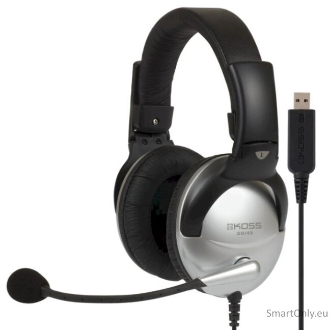 Koss Gaming headphones SB45 USB Wired, On-Ear, Microphone, USB Type-A, Noise canceling, Silver/Black Koss Gaming headphones SB45 USB Wired, On-Ear, Microphone, USB Type-A, Noise canceling, Silver/Black