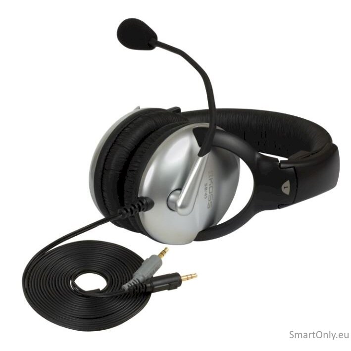 Koss Headphones SB45 Wired, On-Ear, Microphone, 3.5 mm, Noise canceling, Silver/Black 1 Koss Headphones SB45 Wired, On-Ear, Microphone, 3.5 mm, Noise canceling, Silver/Black 1