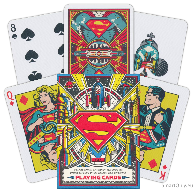 Kosmetinis defektas Superman žaidimo kortos Theory11 Kosmetinis defektas Superman žaidimo kortos Theory11