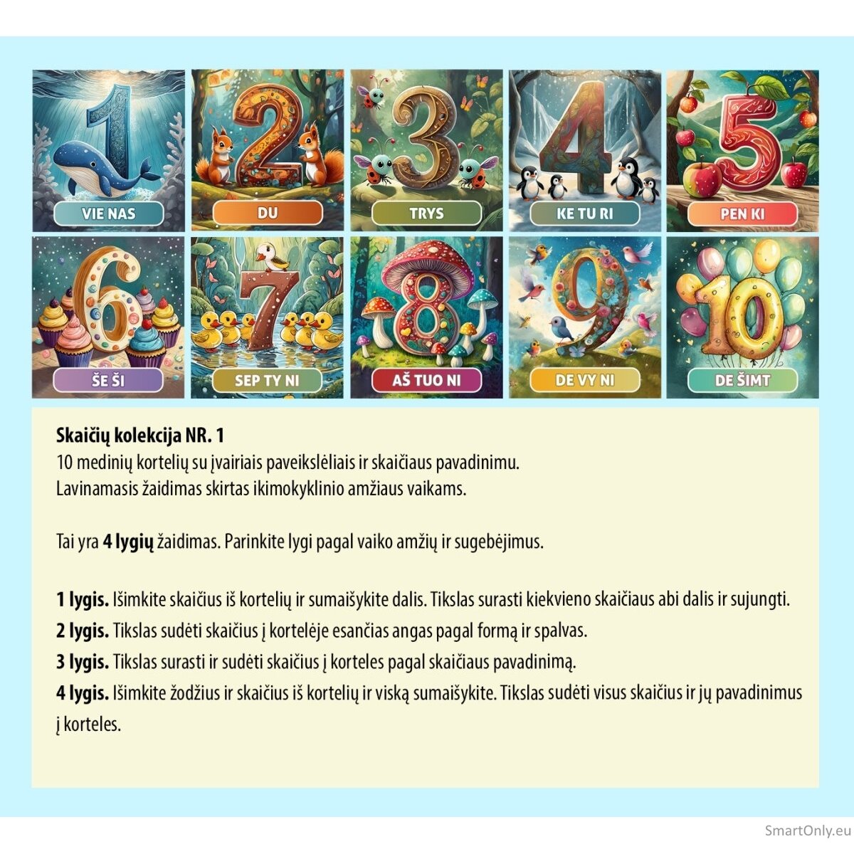 Lavinamoji Dėlionė Iš Medžio (Skaičių kolekcija nr. 1) (LT) Fantasy Puzzles 4 Lavinamoji Dėlionė Iš Medžio (Skaičių kolekcija nr. 1) (LT) Fantasy Puzzles 4
