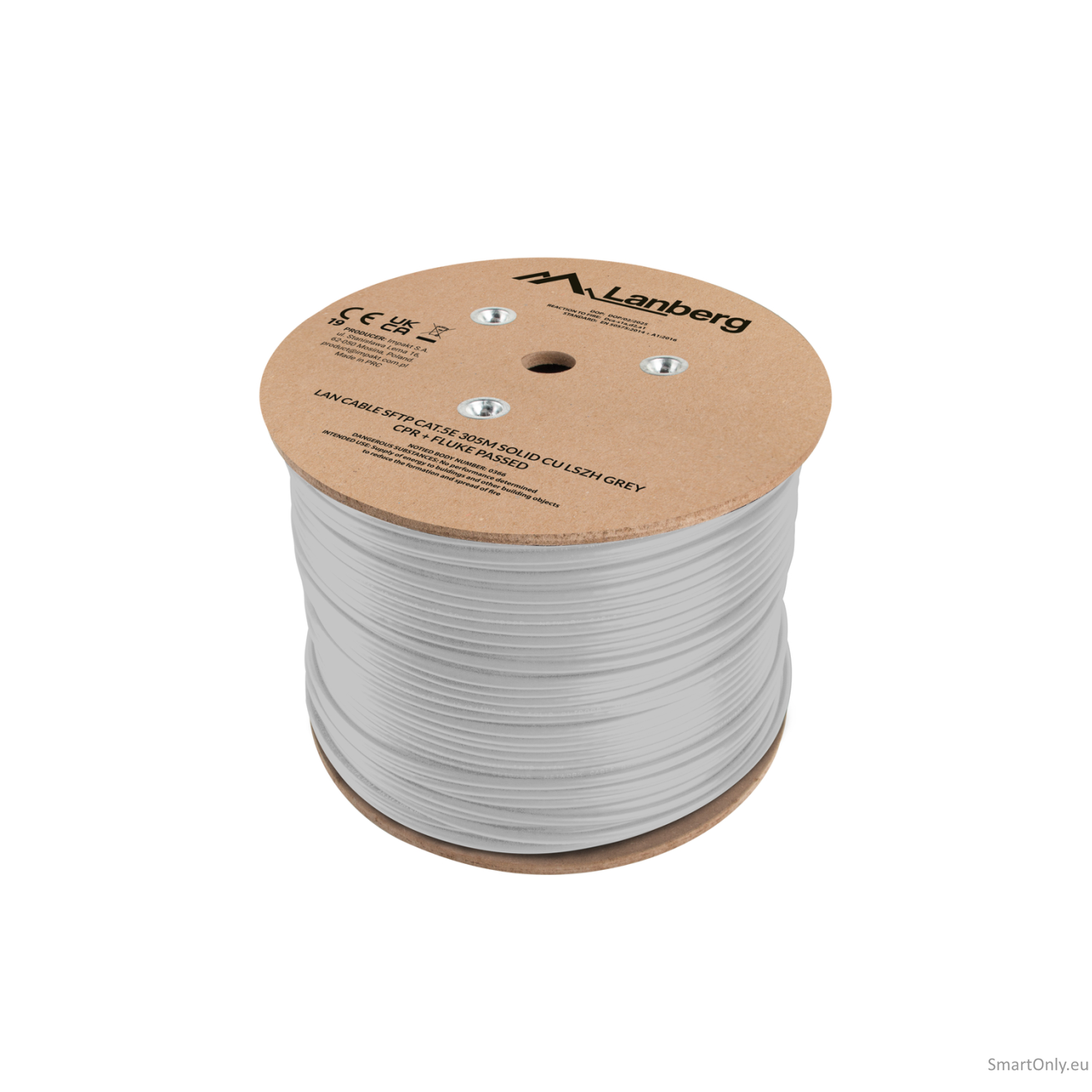 Lanberg Lan Cable Cat.5e SFTP 305M Solid CU LSZH Grey CPR+ Fluke Passed | Lanberg