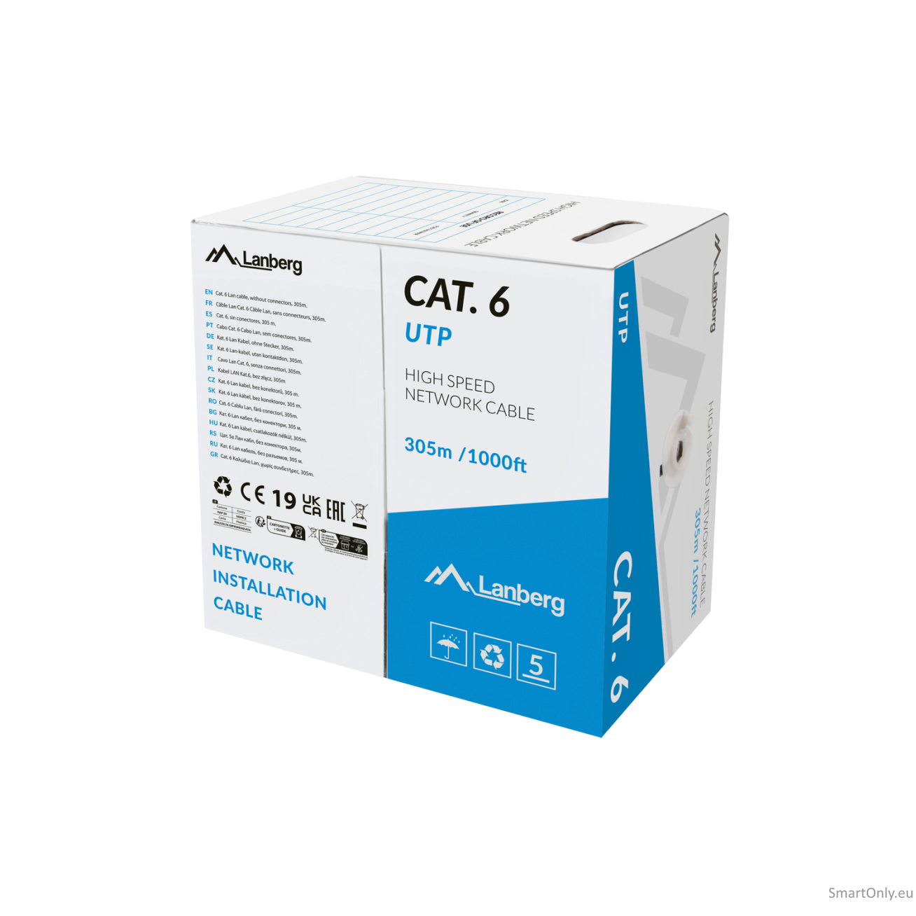 Lanberg Lan Cable Cat.6 UTP 305M Solid CU LSZH Grey CPR+ Fluke Passed | Lanberg Lanberg Lan Cable Cat.6 UTP 305M Solid CU LSZH Grey CPR+ Fluke Passed | Lanberg