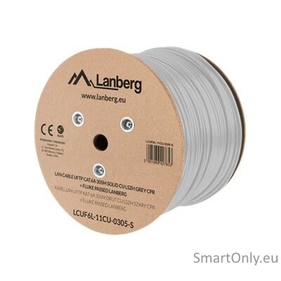 Lanberg | LAN Cable CAT.6A UFTP 305M Solid CU LSZH Grey CPR + Fluke Passed | LCUF6L-11CU-0305-S Lanberg | LAN Cable CAT.6A UFTP 305M Solid CU LSZH Grey CPR + Fluke Passed | LCUF6L-11CU-0305-S
