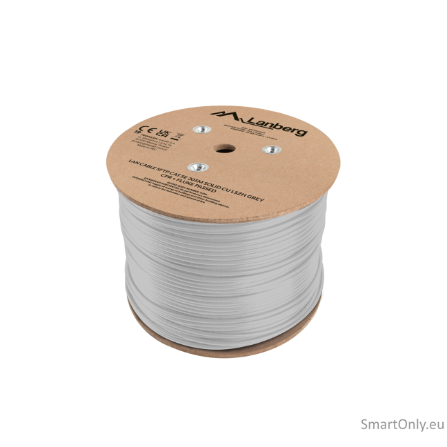 Lanberg Lan Cable Cat.5e SFTP 305M Solid CU LSZH Grey CPR+ Fluke Passed | Lanberg