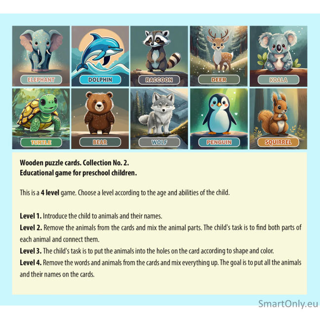 Lavinamoji Dėlionė Iš Medžio (Gyvūnų kolekcija nr. 2) (EN) Fantasy Puzzles 9 Lavinamoji Dėlionė Iš Medžio (Gyvūnų kolekcija nr. 2) (EN) Fantasy Puzzles 9