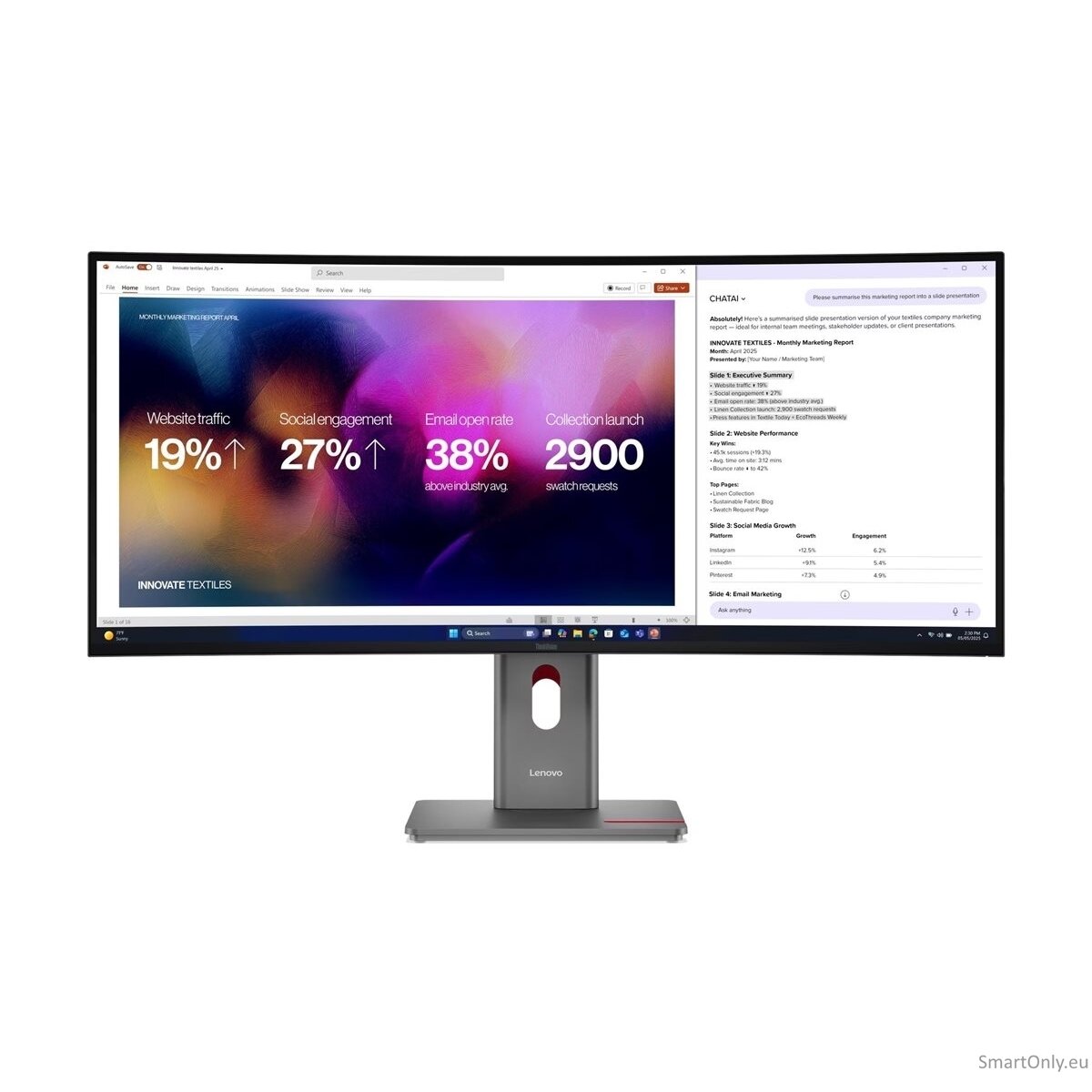Lenovo | ThinkVision P40WD-40 | 39.7 " | IPS | WUHD | 21:9 | 120 Hz | 4ms GtG (Extreme mode) / 6ms GtG (Typical mode) ms | 5120 x 2160 pixels | 400 cd/m² | HDMI ports quantity 1 | Eclipse Black Lenovo | ThinkVision P40WD-40 | 39.7 " | IPS | WUHD | 21:9 | 120 Hz | 4ms GtG (Extreme mode) / 6ms GtG (Typical mode) ms | 5120 x 2160 pixels | 400 cd/m² | HDMI ports quantity 1 | Eclipse Black