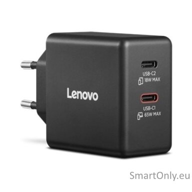 Lenovo Dual USB-C 65W GaN Charger - EU | USB-C | Charger Lenovo Dual USB-C 65W GaN Charger - EU | USB-C | Charger