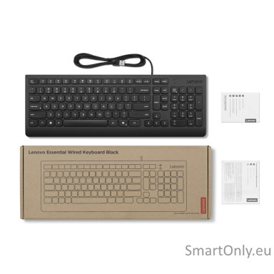 Lenovo Essential | Keyboard | Wired | Nordic | Black