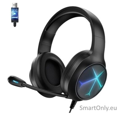 LENOVO G60B USB Gaming RGB žaidimų ausinės Black LENOVO G60B USB Gaming RGB žaidimų ausinės Black