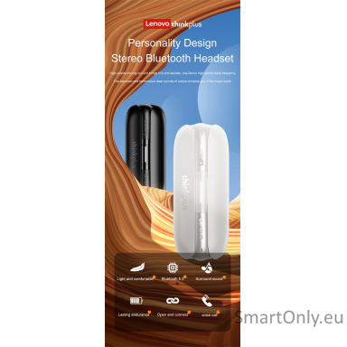 Lenovo TW60 TWS belaidės ausinės White Lenovo TW60 TWS belaidės ausinės White