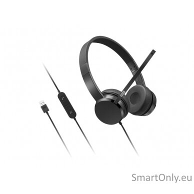 Lenovo USB-A Stereo Headset with Control Box Built-in microphone, Black, Wired, On-Ear 1