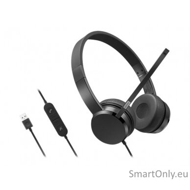 Lenovo USB-A Stereo Headset with Control Box Built-in microphone, Black, Wired, On-Ear 10