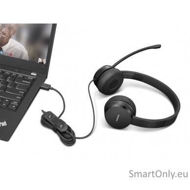 Lenovo USB-A Stereo Headset with Control Box Built-in microphone, Black, Wired, On-Ear 4