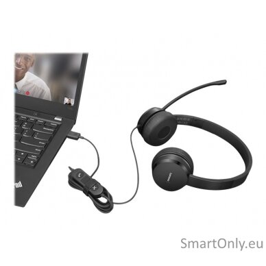 Lenovo USB-A Stereo Headset with Control Box Built-in microphone, Black, Wired, On-Ear 7