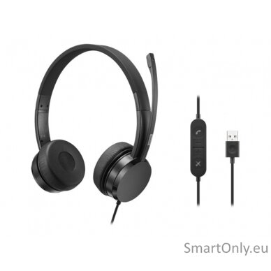 Lenovo USB-A Stereo Headset with Control Box Built-in microphone, Black, Wired, On-Ear 9