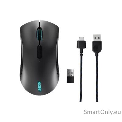 Lenovo | Wireless Gaming Mouse | Legion M600 | Optical Mouse | 2.4 GHz, Bluetooth or Wired by USB 2.0 | Black | 1 year(s) 8