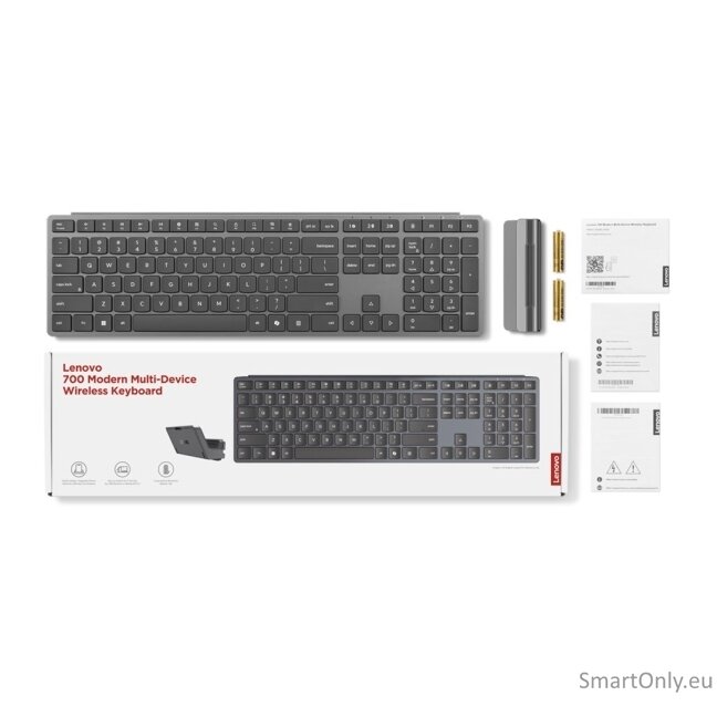 Lenovo | 700 Modern Multi-Device | Keyboard | Wireless | Lithuanian | Bluetooth | Luna Grey 9