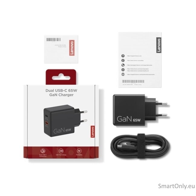 Lenovo Dual USB-C 65W GaN Charger | USB-C | 65 W | Charger 13 Lenovo Dual USB-C 65W GaN Charger | USB-C | 65 W | Charger 13