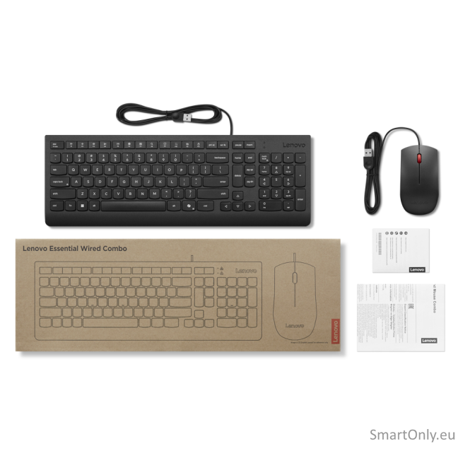 Lenovo Essential Wired Combo Keyboard and Mouse | Keyboard and Mouse Set | Wired | Mouse included | Estonian | Black 3
