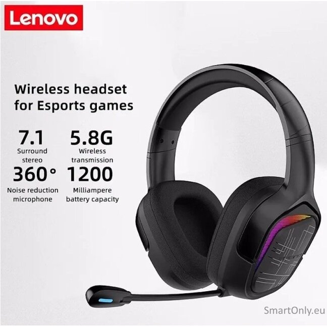 LENOVO G35 5.8GHz Wireless 7.1 Gaming belaidės ausinės su mikrofonu 3