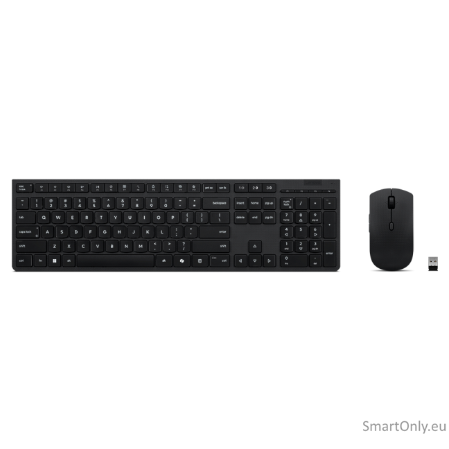 Lenovo Professional Wireless Rechargeable Combo Keyboard and Mouse | Keyboard and Mouse Set | Wireless | Mouse included | Bluetooth | US English | Rechargeable professional | Grey