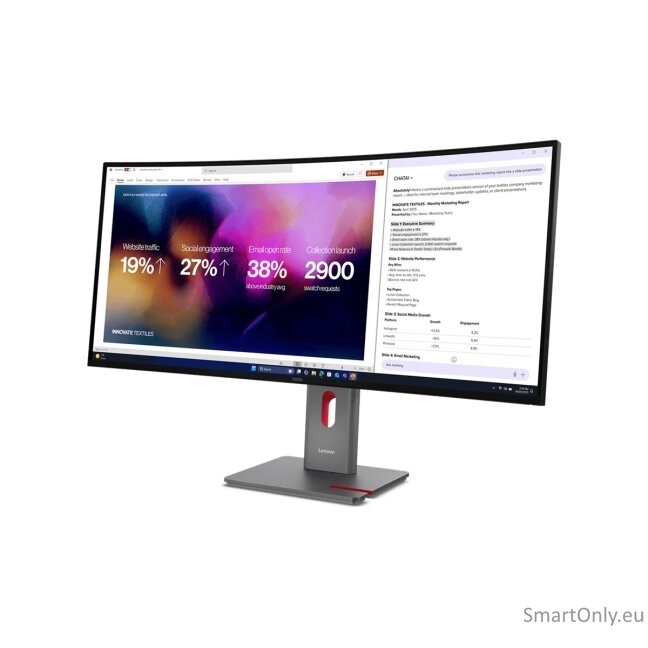 Lenovo | ThinkVision P40WD-40 | 39.7 " | IPS | WUHD | 21:9 | 120 Hz | 4ms GtG (Extreme mode) / 6ms GtG (Typical mode) ms | 5120 x 2160 pixels | 400 cd/m² | HDMI ports quantity 1 | Eclipse Black 13 Lenovo | ThinkVision P40WD-40 | 39.7 " | IPS | WUHD | 21:9 | 120 Hz | 4ms GtG (Extreme mode) / 6ms GtG (Typical mode) ms | 5120 x 2160 pixels | 400 cd/m² | HDMI ports quantity 1 | Eclipse Black 13
