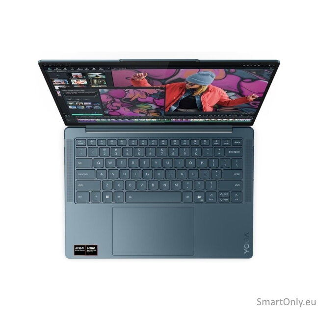 Lenovo- Yoga Slim 7 14AKP10 AMD | Tidal Teal | 14 " | OLED | WUXGA | 1920 x 1200 pixels | Glossy | AMD Ryzen AI 5 | 330 | 16 GB | Soldered LPDDR5X | Solid-state drive capacity 512 GB | AMD Radeon 820M Graphics | Windows 11 Home | 802.11be | Bluetooth vers 5