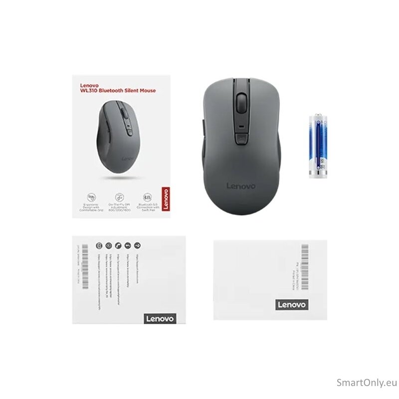 Lenovo | Silent Mouse | WL310 | Wireless | Bluetooth | Grey 9