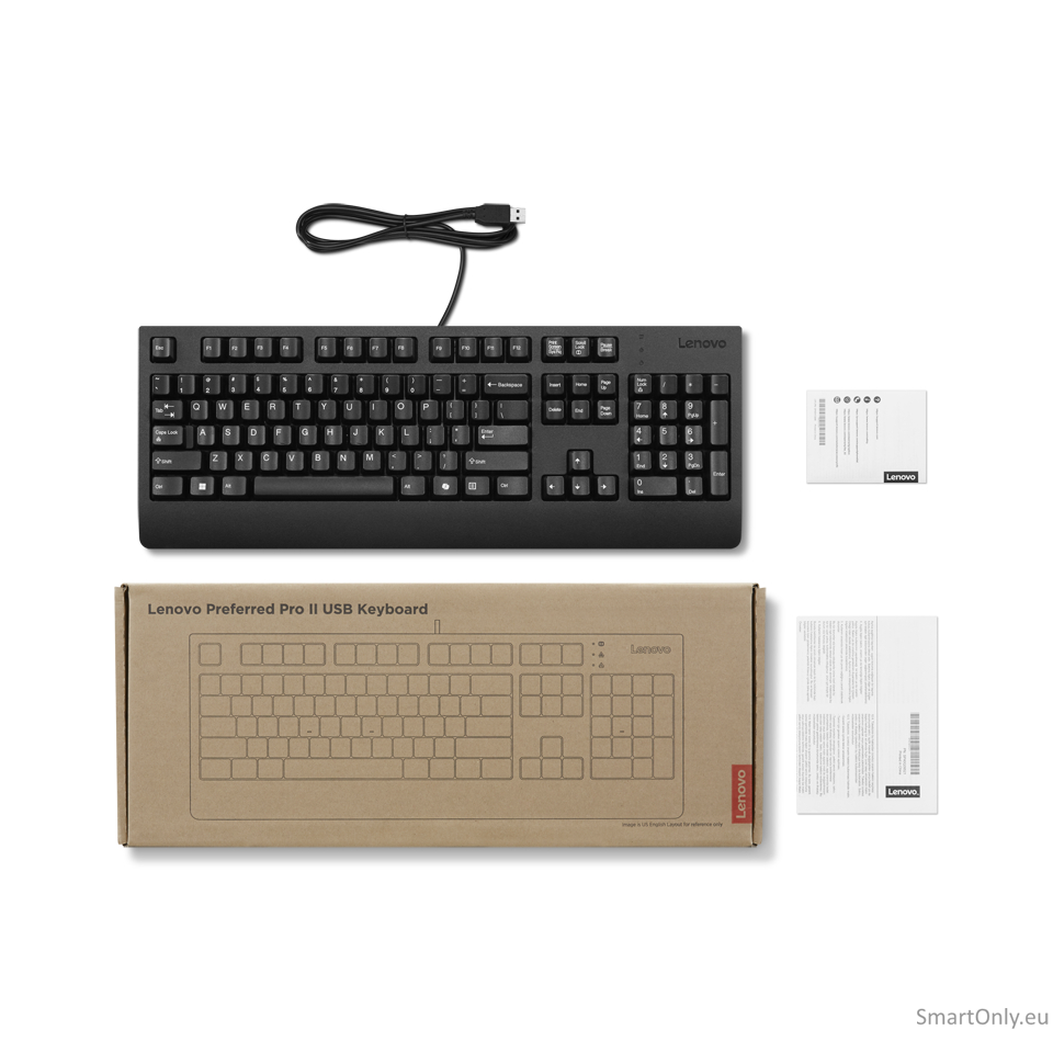 Lenovo Preferred Pro II USB Keyboard-US Euro | Keyboard | Wired | US Euro | Black 3