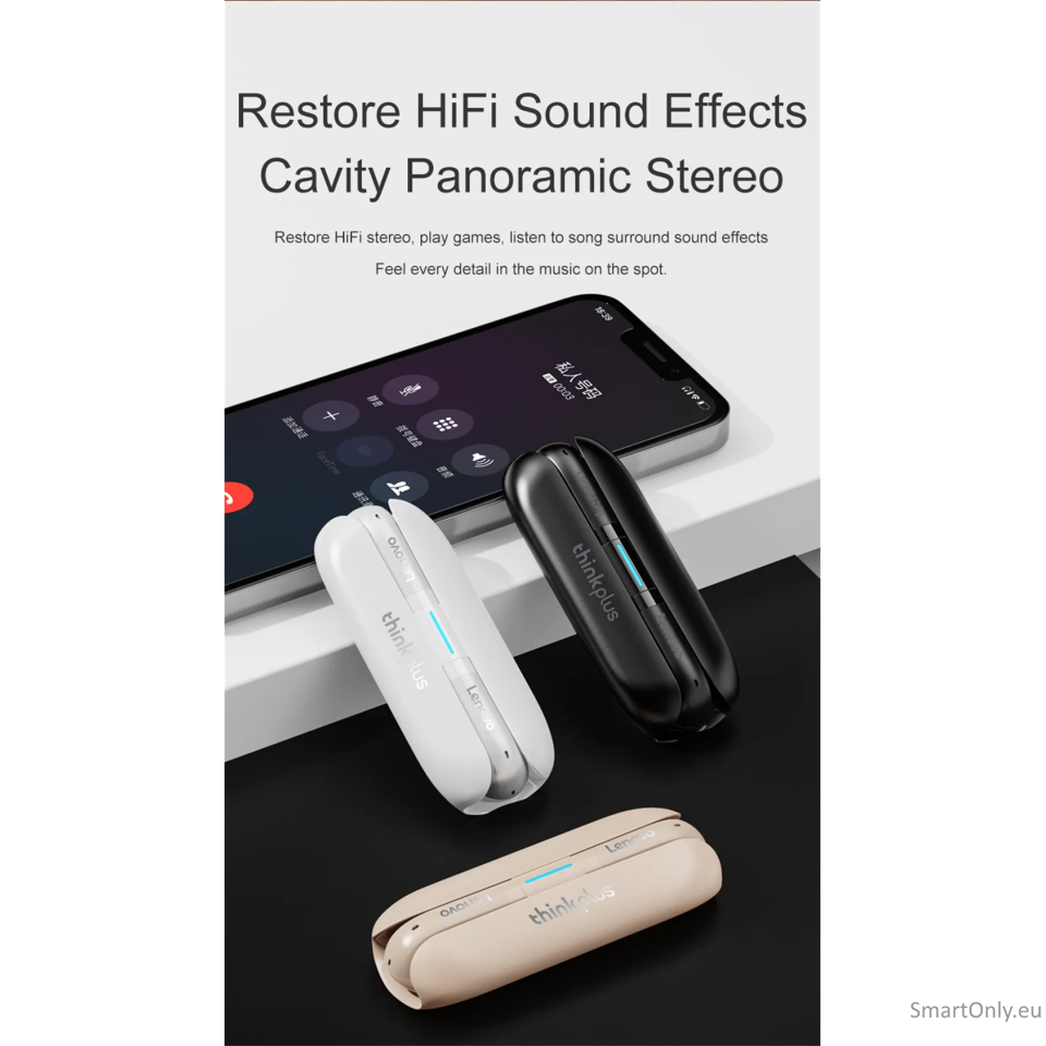 Lenovo TW60 TWS wireless earphones Beige 2