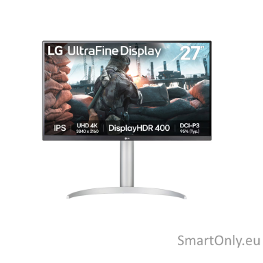 LG | 27UP650K-W | 27 " | IPS | UHD | 16:9 | 60 Hz | 5 ms | 3840 x 2160 pixels | 400 cd/m² | HDMI ports quantity 2 LG | 27UP650K-W | 27 " | IPS | UHD | 16:9 | 60 Hz | 5 ms | 3840 x 2160 pixels | 400 cd/m² | HDMI ports quantity 2