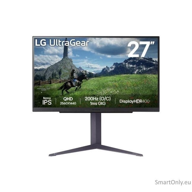 LG | 27GS85Q-B | 27 " | IPS | QHD | 16:9 | 180 Hz | 1 ms | 2560 x 1440 pixels | 400 cd/m² | HDMI ports quantity 2 7
