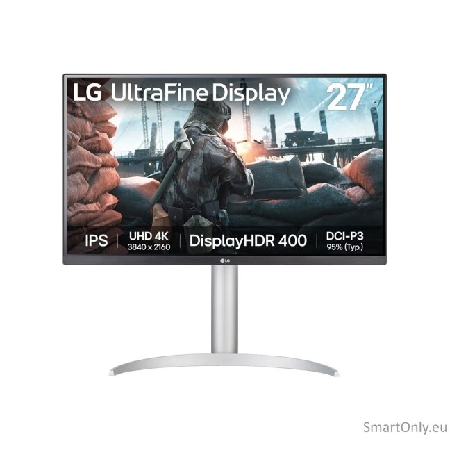 LG | 27UP650K-W | 27 " | IPS | UHD | 16:9 | 60 Hz | 5 ms | 3840 x 2160 pixels | 400 cd/m² | HDMI ports quantity 2 8 LG | 27UP650K-W | 27 " | IPS | UHD | 16:9 | 60 Hz | 5 ms | 3840 x 2160 pixels | 400 cd/m² | HDMI ports quantity 2 8