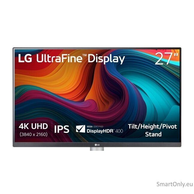 LG | 27UP650K-W | 27 " | IPS | UHD | 16:9 | 60 Hz | 5 ms | 3840 x 2160 pixels | 400 cd/m² | HDMI ports quantity 2 9