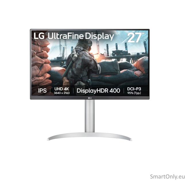 LG | 27UP650K-W | 27 " | IPS | UHD | 16:9 | 60 Hz | 5 ms | 3840 x 2160 pixels | 400 cd/m² | HDMI ports quantity 2