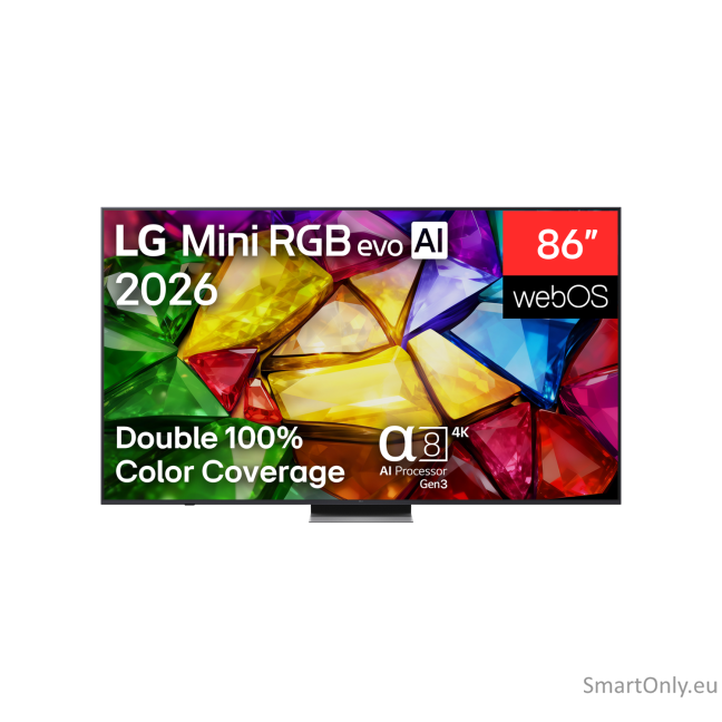 LG 4K evo AI Mini RGB TV | 86MRGB87B3B | 86 | Smart TV | webOS | UHD | Black
