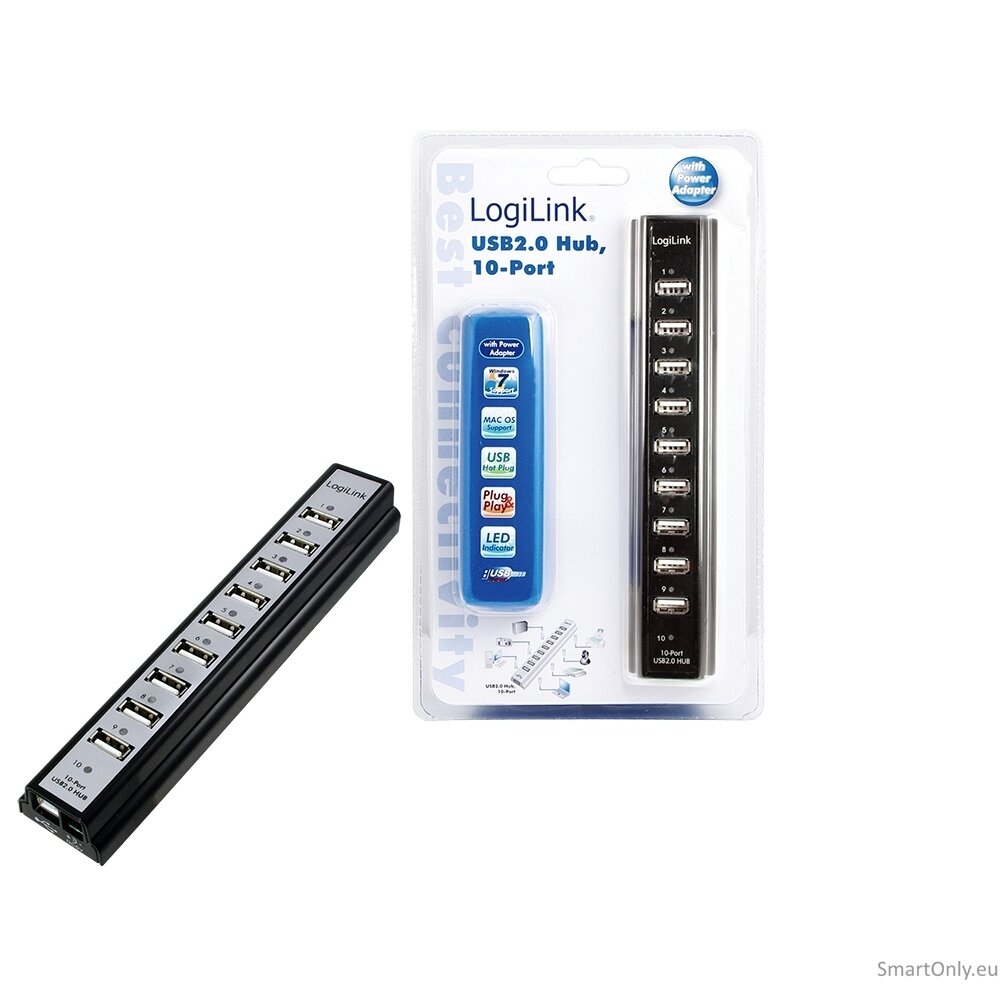 Logilink | USB 2.0 Hub-10 port whit power adapter 1 Logilink | USB 2.0 Hub-10 port whit power adapter 1