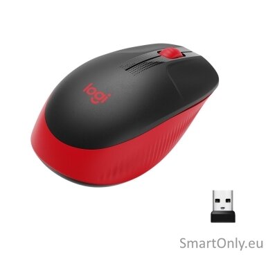 Logitech | Full size Mouse | M190 | Wireless | USB | Red
