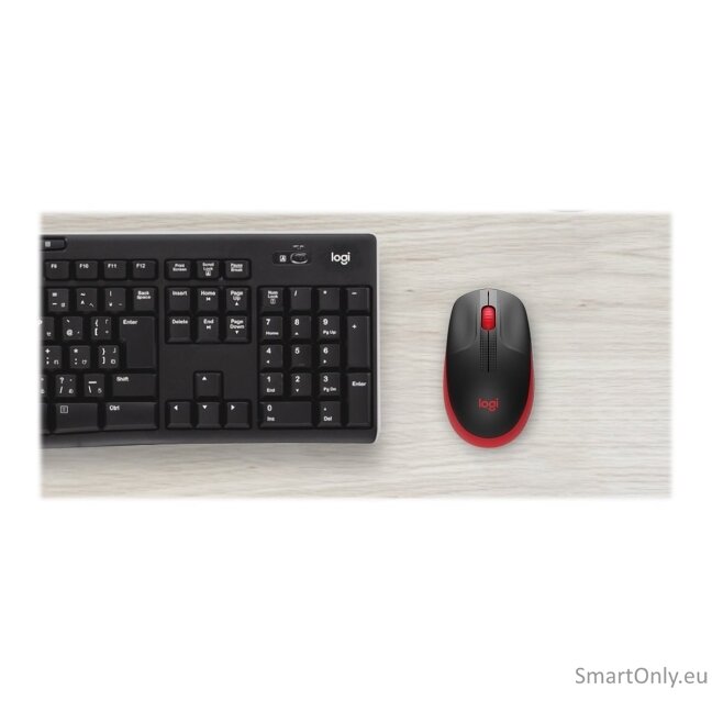 Logitech | Full size Mouse | M190 | Wireless | USB | Red 5 Logitech | Full size Mouse | M190 | Wireless | USB | Red 5