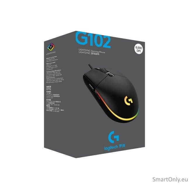Logitech | Gaming Mouse | G102 LIGHTSYNC | Wired | USB | Black 4