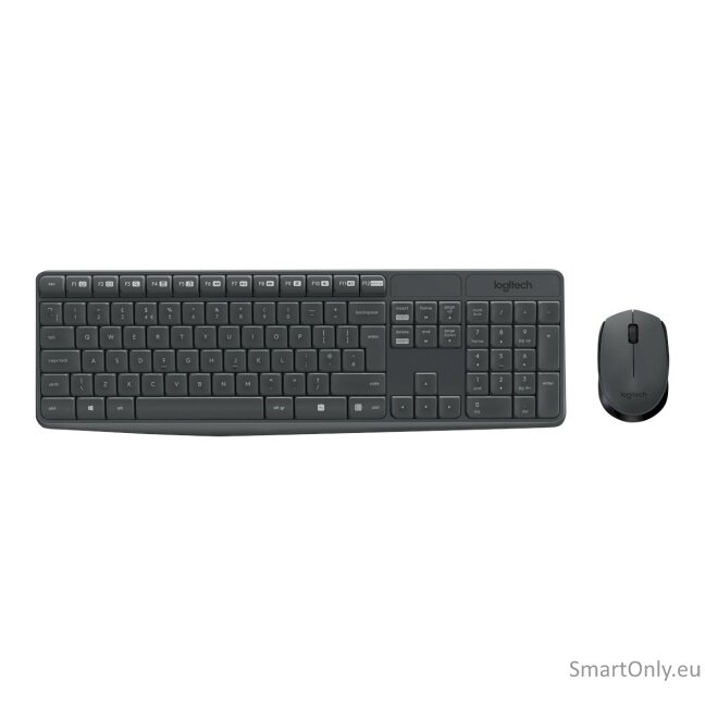 Logitech MK235 Keyboard and Mouse Set Wireless Mouse included Batteries included US Black 475 g 10