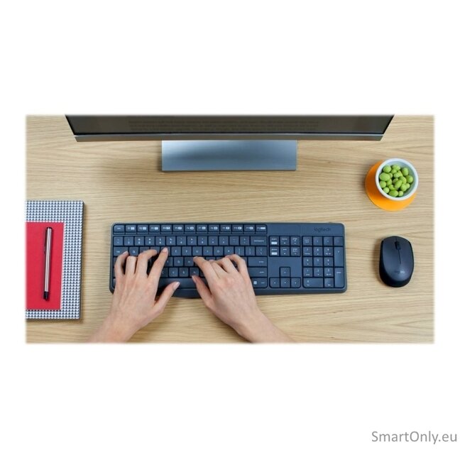 Logitech MK235 Keyboard and Mouse Set Wireless Mouse included Batteries included US Black 475 g 15
