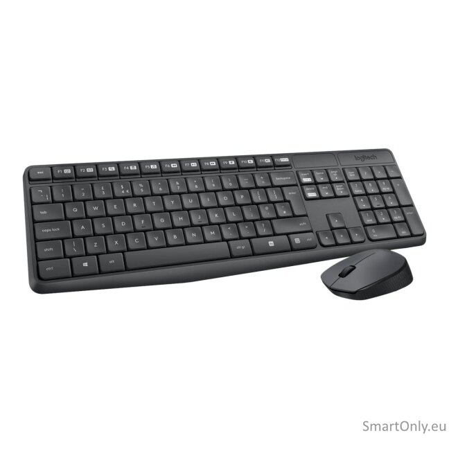 Logitech MK235 Keyboard and Mouse Set Wireless Mouse included Batteries included US Black 475 g 8