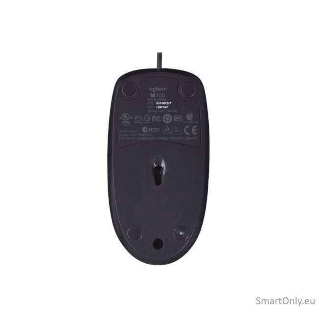 Logitech Mouse  M100 Wired Optical mouse Black 8