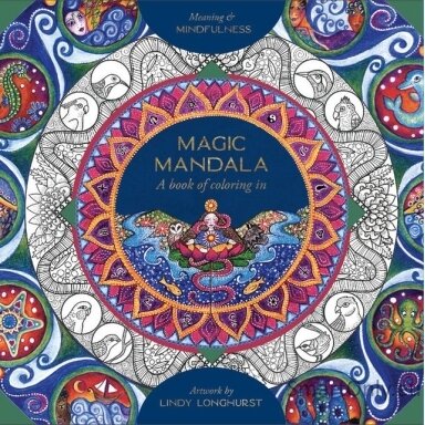 Magic Mandala a Book of Coloring in spalvinimo knyga Blue Angel