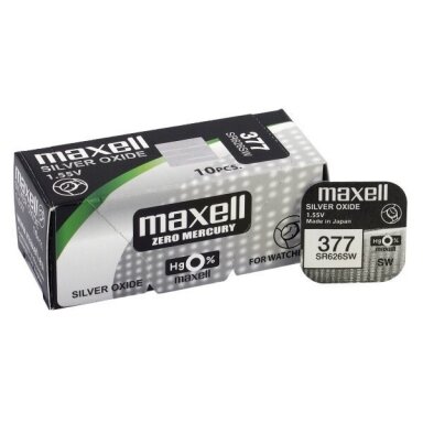 Maxell 377 (SR626SW) batteries 10pcs