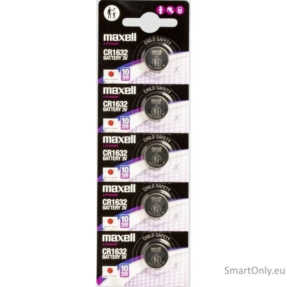 Maxell CR1632 Ličio baterijos 5 vnt. 2 Maxell CR1632 Ličio baterijos 5 vnt. 2