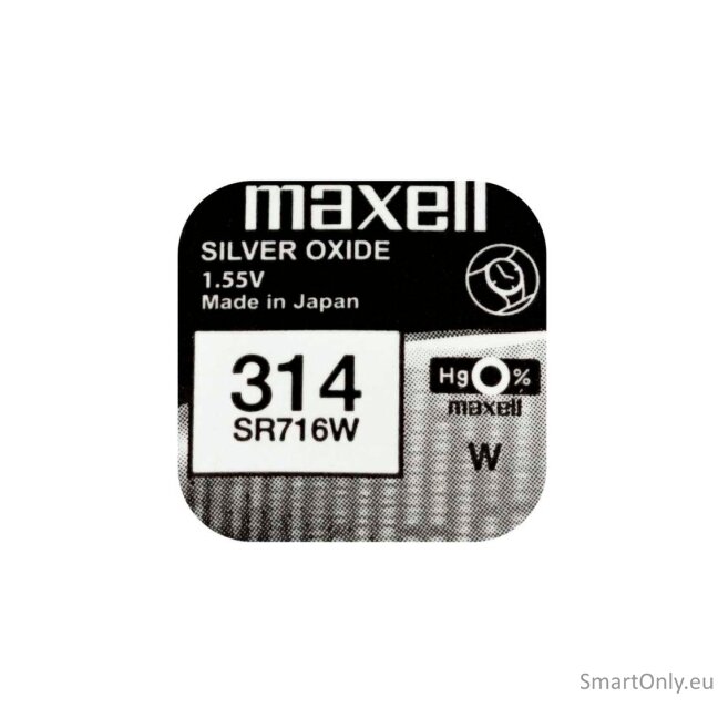 Maxell 314 (SR716W) sidabro oksido baterijos 10 vnt. 2