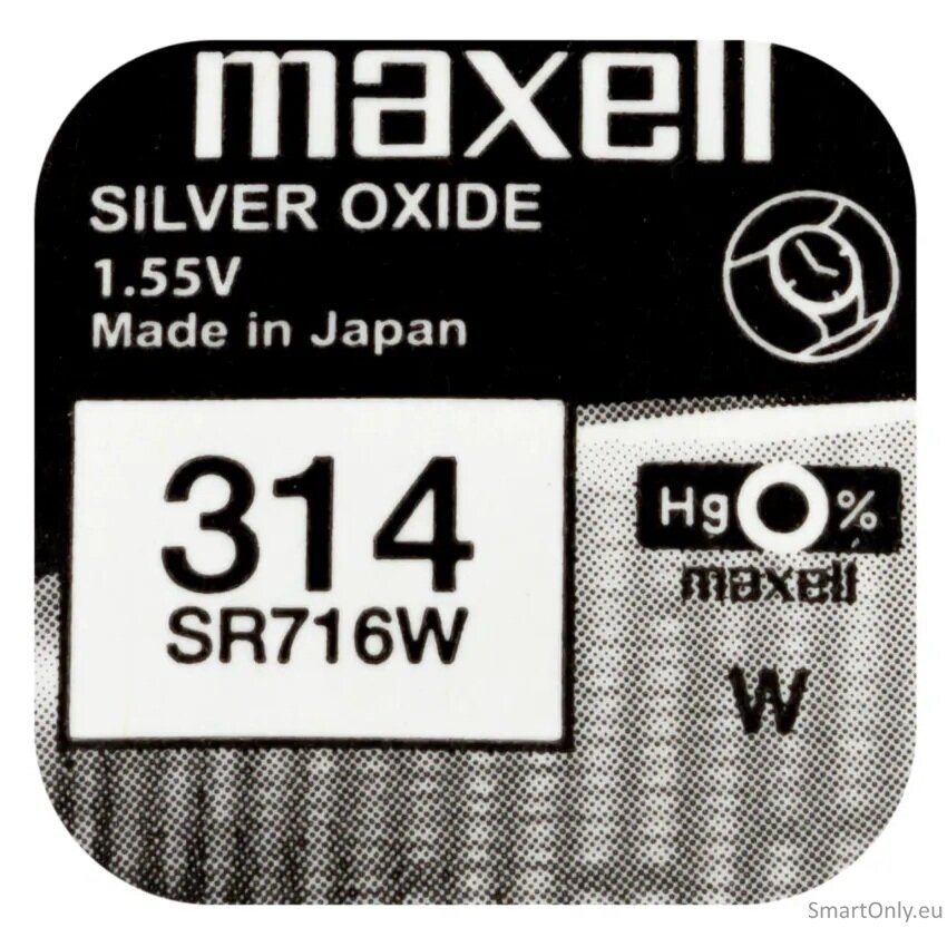 Maxell 314 (SR716W) sidabro oksido baterijos 10 vnt. 1