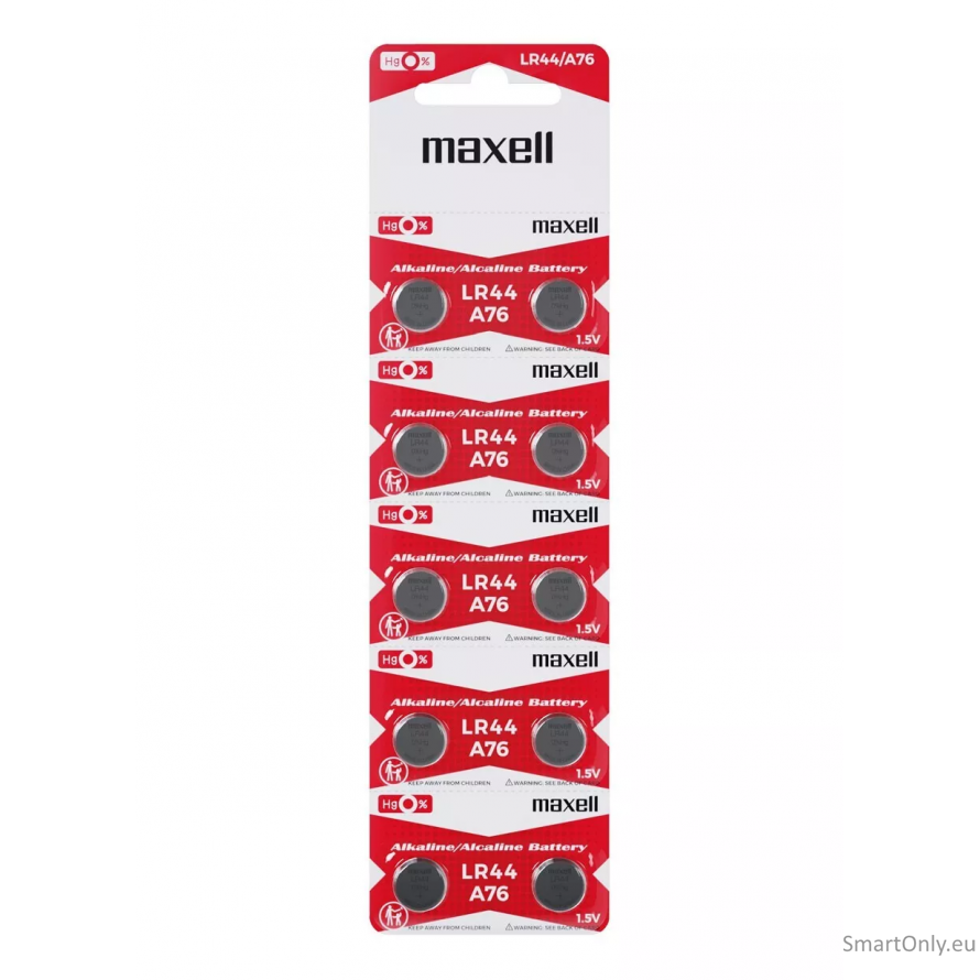 Maxell G13 LR44 baterijos 10 vnt.